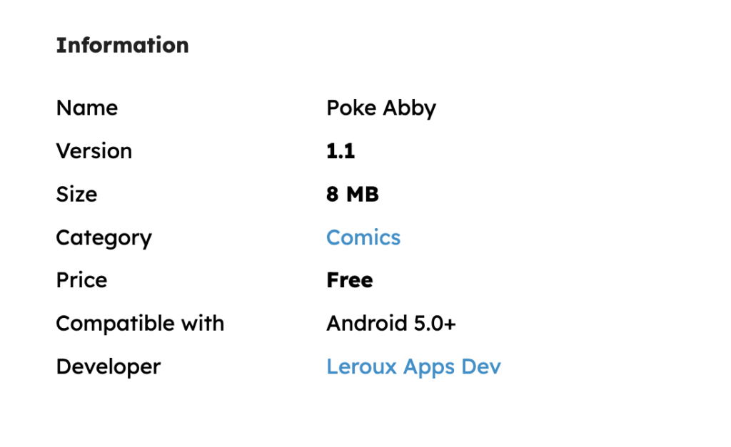 Poke Abby APK 1.1 Mobile Game Download Latest Version